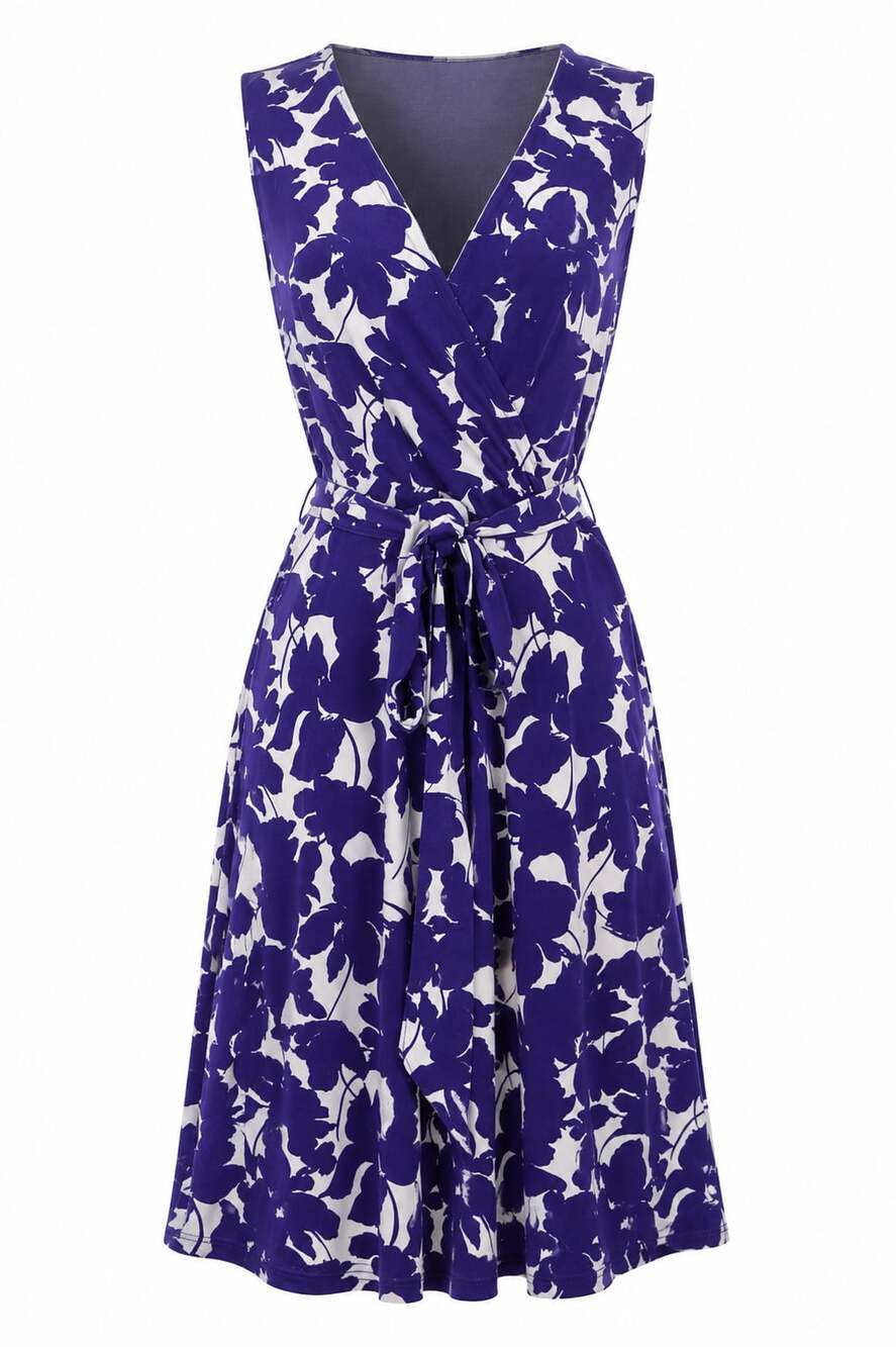 Ann Taylor LOFT Women's Floral Print Sleeveless Wrap Dress